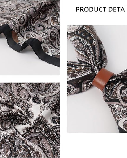 27.5 Inches Square Silk Feeling Neck Scarf for Men Necktie Silk Bandanas Pocket Square Cowboy Scarves