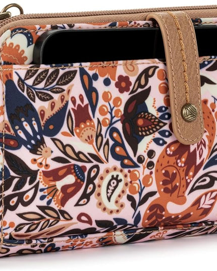 Sakroots Artist Circle Smartphone Crossbody in Coated Canvas, Detachable Wristlet Strap