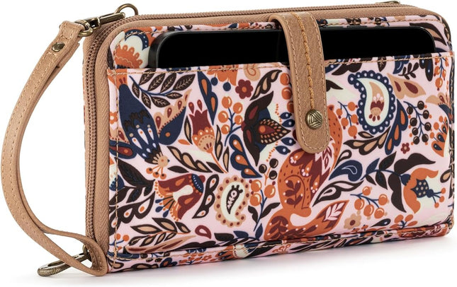Sakroots Artist Circle Smartphone Crossbody in Coated Canvas, Detachable Wristlet Strap