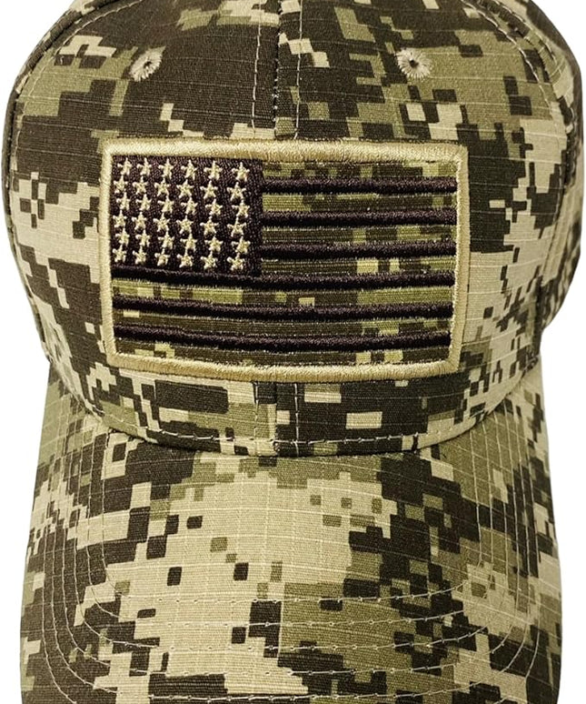 Roytrense Embroidered American Flag Unisex Baseball Cap (100% Cotton)