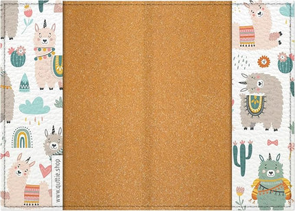 Passport Cover for Kids, Women and Men, Cute Travel Passport Holder (Cactus Lama Pattern)