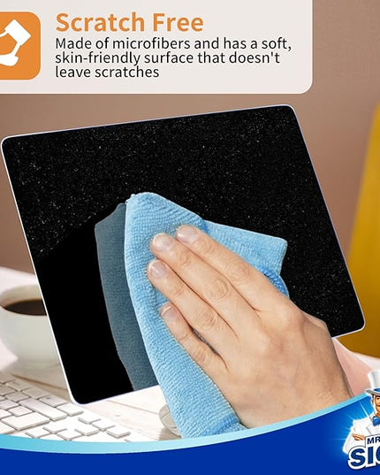 MR.SIGA Microfiber Cleaning Cloths, All-Purpose Surface Microfiber Towels, Streak Free Cleaning Rags, Pack of 12, Sky Blue, Size 32 x 32 cm(12.6 x 12.6 inch)