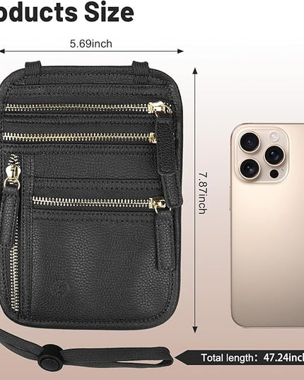 Sizobi Neck Wallet for Traveling Women Men, RFID Blocking Leather Passport Holder Pouch, Family Document Organizer Passport Wallets,International Travel Must Haves Travel Accessories