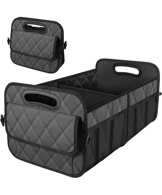 Deosk Car Trunk Organizer for SUV, Car Organizers and Storage with 6 Pocket, Car Accessories for Women/Men 50L Waterproof Polyester Trunk Organizer(Medium,Charcoal)