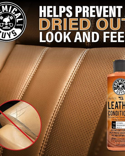 Chemical Guys Leather Cleaner and Conditioner Kit - Car Cleaner and Conditioner, Safely Cleans & Conditions Leather Car Interiors, Furniture, Shoes, Boots, Bags, Apparel & More, 2 Bottles (16 oz Each)