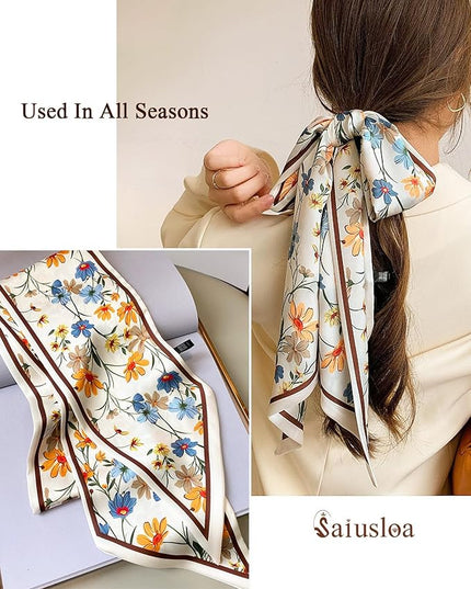 Purse Scarf For Handbags Head Scarves For Women's Hair Bags Scarfs Long Skinny Scarves Fashion Silky