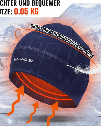 Skull Caps Beanies for Men & Women, Elastic Thermal Running Hat, Windproof Cycling Cap Helmet Liner Soft Beanie Hat
