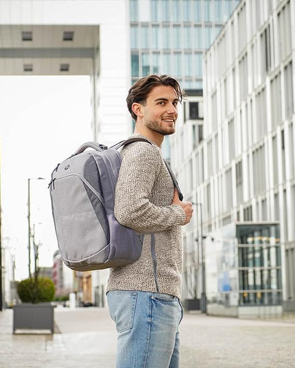 Swissdigital Design Business Laptop Backpack, College Laptops Backpack with USB Charging Port for Men and Women Fits 16 Inch Notebook, Mauve Grey | SD1670-05