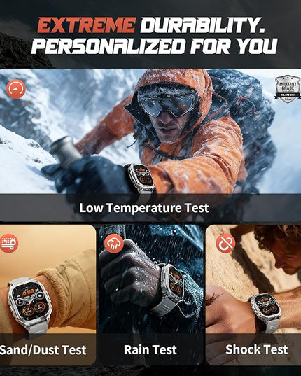GPS Military Smart Watch for Men(Answer/Call), 2.13'' Smartwatch,60 Days Battery,6 Satellite Positioning/Compass,5 ATM Fitness Tracker with Flashlight/Heart Rate/Sleep/100+ Sport Modes for iOS/Android
