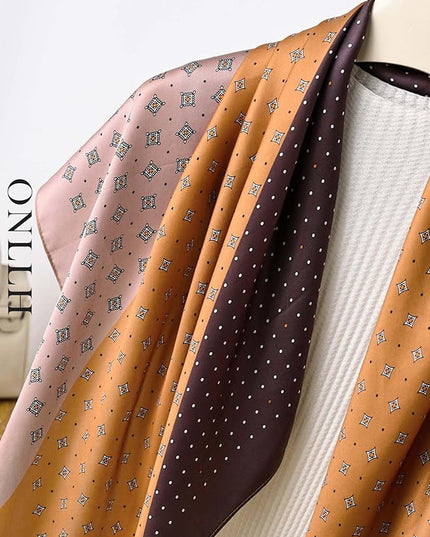100% Mulberry Silk Scarf for Women Hair Lightweight Square Neckerchief Wrap For Head Scarves 21"
