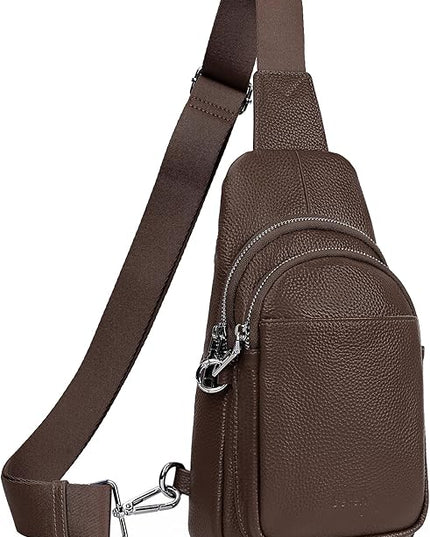 befen Genuine Leather Small Sling Bag for Women Anti-Theft Crossbody Chest Bags Fanny Packs for Travel with RFID Card Slots