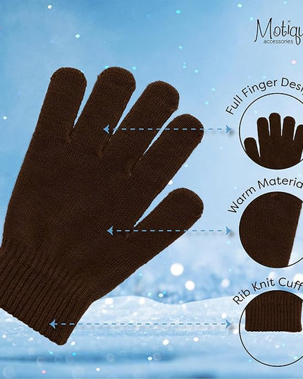 Motique Accessories Ladies Gloves Magic Knit Gloves for Women Solid Colors