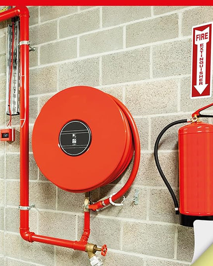 OLANZU Pack of 24 Fire Extinguisher Stickers 4"x 12"- 5 Mil Vinyl - Fire Extinguisher Sign for business with Arrow- Durable Self Adhesive, Weatherproof and UV Protected-Ideal for Office, Home and Outdoor places