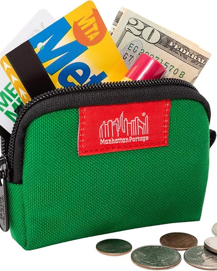 Manhattan Portage Coin Purse With Zipper Closure Pouch Eclectic Colors Credit Card ID Card Jewelry Keys Water Resistant Gift 1000D CORDURA® Everyday Carry