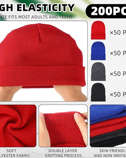 Toulite Bulk Winter Beanies for Homeless Donation Unisex Warm Knitted Beanie Hats Skull Cap