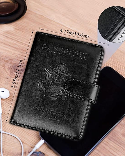 TIGARI Passport Holder for Travel Women Men, PU Leather Waterproof RFID Wallet Cover Case Sleeve, Valentines Day Gifts, Vacation Plane Cruise Travel Document Organizer Essentials