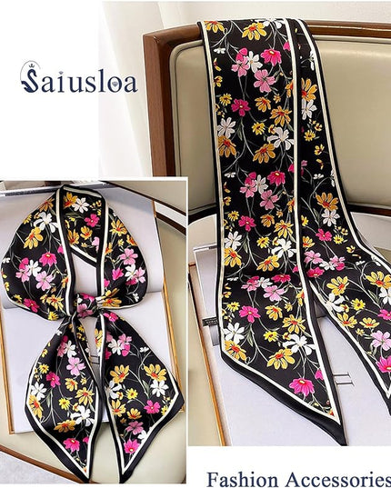 Purse Scarf For Handbags Head Scarves For Women's Hair Bags Scarfs Long Skinny Scarves Fashion Silky