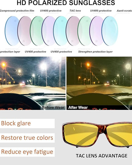 MEETSUN Fit Over Glasses Sunglasses for Men Women,Wrap Around Sunglasses Polarized UV400 Protection