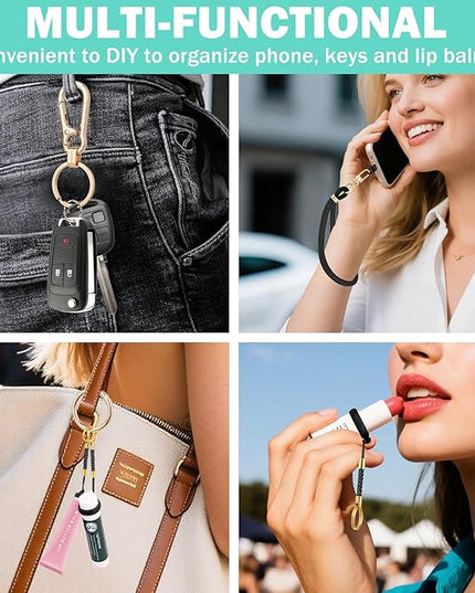 Phone Lanyard for Cellphone Case, Phone Wrist Strap for Case, With Lip Balm Holder Keychain Cap