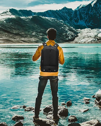 Somago 16 Inch Laptop Backpack Water Resistant Carry On Daypack Backpack Anti Theft Travel Rucksack Backpack with Shoe Compartment Shoulder Strap for Men Women, 33L (Black)