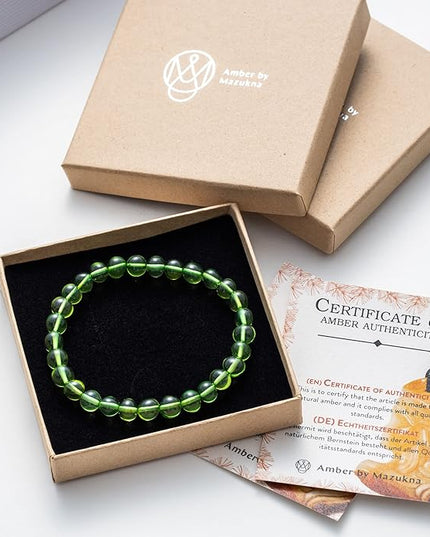 Natural Baltic Amber Bracelet for Women and Men – Stretch Wristband with Polished Cube Beads, Lightweight Unisex Jewelry Gift for Daily and Casual Wear