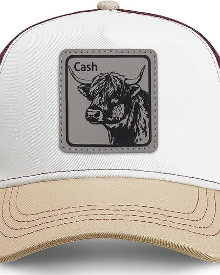 Animal Trucker Hats Leather Pattern Adjustable Snapback Mesh Animal Baseball Cap for Men