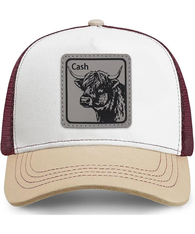 Animal Trucker Hats Leather Pattern Adjustable Snapback Mesh Animal Baseball Cap for Men
