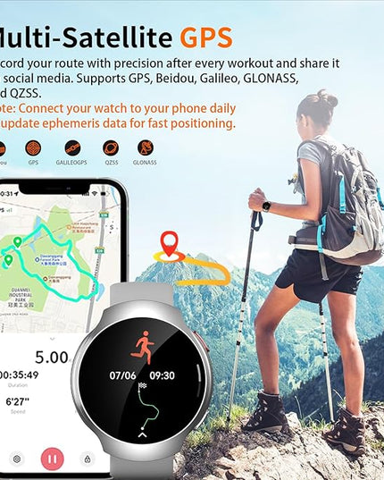 2026 AI Smart Watch with GPT, 1.43" AMOLED Corning 8H Display, Bluetooth Calls, GPS Route Tracking, 5ATM Waterproof, 150+ Sports Modes, Heart Rate Sleep Monitor, Fitness Smartwatch for Android iOS