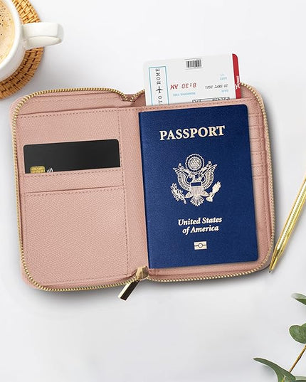 Beautiful Passport Holder for Travel with Wristlet Strap - All-in-One Wallet for Women with Card Slots and Tassel Keychain - Perfect Case to Keep Your Travel Documents Organized & Safe