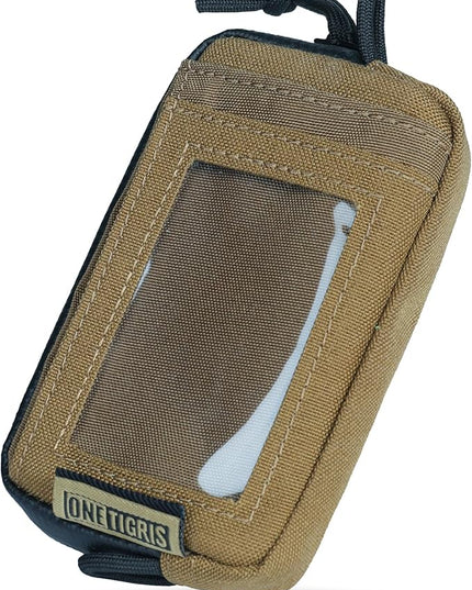 ONETIGRIS Front Pocket Wallet with Zippers Small Coin Purse Tactical Wallet Nylon Minimalist Wallet for Men Women, Brown