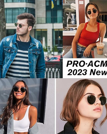 Pro Acme Small Round Metal Polarized Sunglasses for Women Retro Designer Style