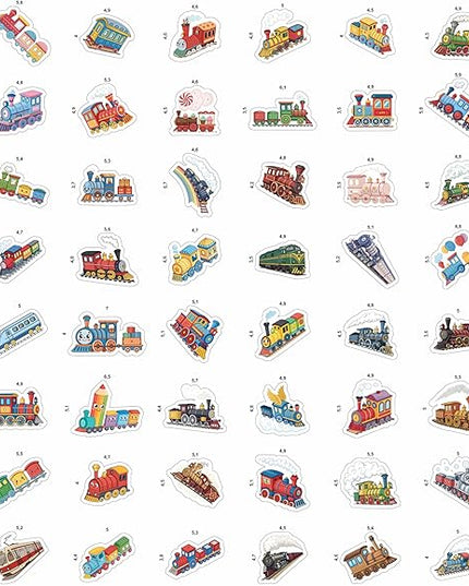 100Pcs Train Stickers for Water Bottle - Train Party Supplies & Decorations - Railroad Stickers - Gift for Women & Men