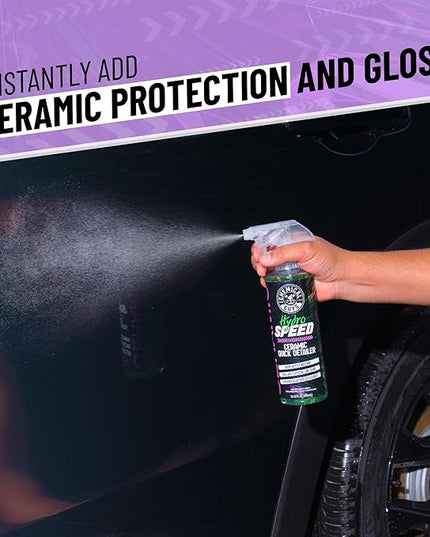 Chemical Guys HydroSpeed Ceramic Quick Detailer Spray - SiO2 Shine Car Detailer Spray for Cars, Trucks, SUVs, Motorcycles and RVs, Boosts Gloss, Hydrophobic Protection and Slickness, 16 oz