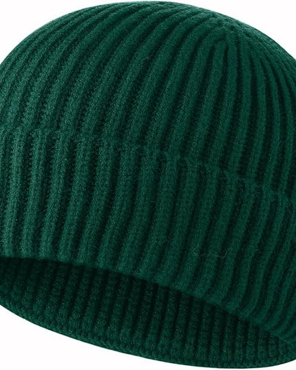 ROYBENS Swag Wool Knit Cuff Short Fisherman Beanie for Men Women, Winter Warm Hats