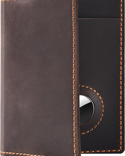 Passport Holder for Travel, Full Grain Leather Passport Holder with Airtag, Rfid Passport Cover Wallet Case for Men Women, Travel Essentials Gift, Coffee Brown