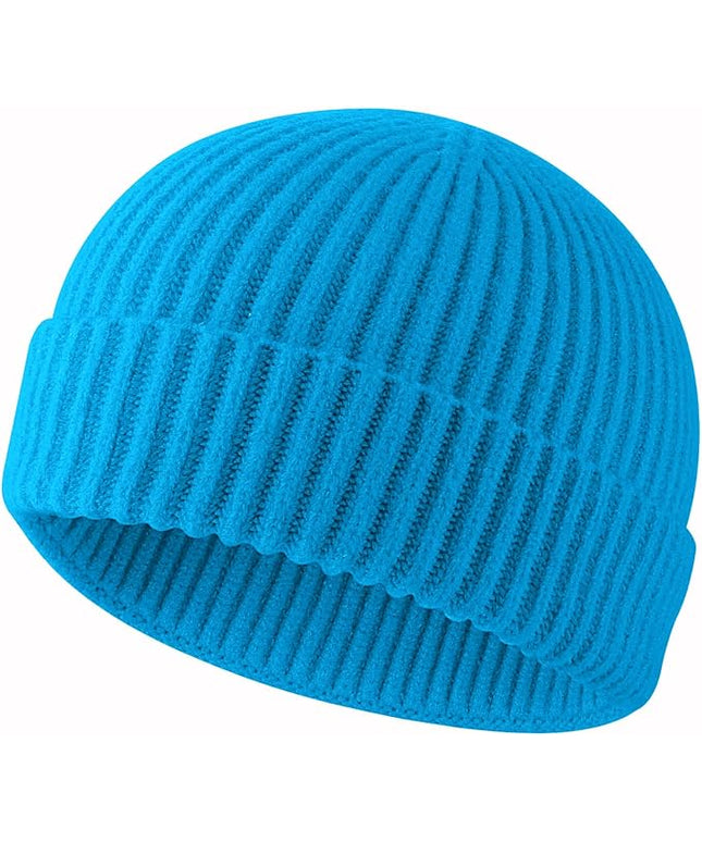 ROYBENS Swag Wool Knit Cuff Short Fisherman Beanie for Men Women, Winter Warm Hats