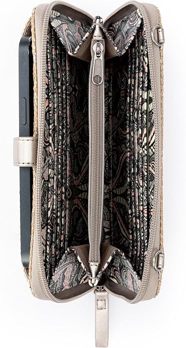 Sakroots Artist Circle Smartphone Crossbody in Coated Canvas, Detachable Wristlet Strap