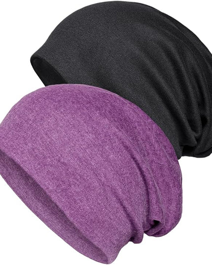 Senker Fashion Slouchy Beanie Hats for Women Men, Chemo Headwear Cotton Beanies Soft Lightweight Chemo Skull Cap Elastic