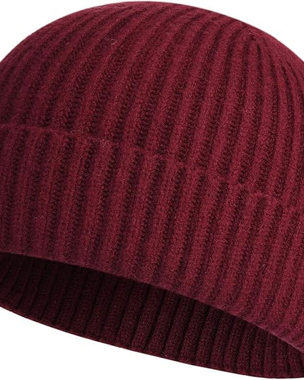 ROYBENS Swag Wool Knit Cuff Short Fisherman Beanie for Men Women, Winter Warm Hats