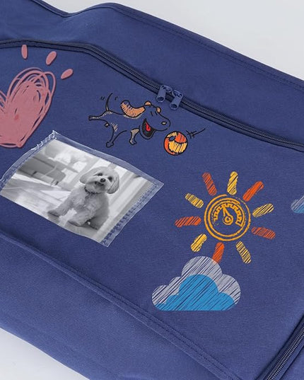 Pet Burial Bag for Dogs, Cats, Medium Pets 20-40lb - Pet Caskets or Burial Boxes Alternative, Eco-Conscious Pet Body Bag with Handle & Custom Memorial Surface (Blue, M)