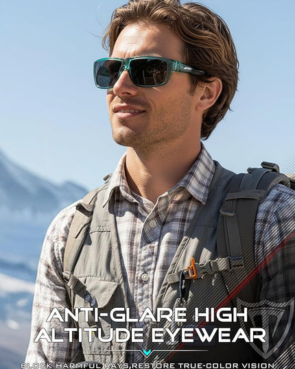 ATTCL Polarized Sunglasses Men for Fishing: UV Protection Lightweight TR90 Sports Wrap Sun Glasses Driving Golf Running