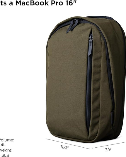 ALPAKA Metro Backpack Pro for Men - Fits 15.6" Laptop Business Travel Backpack with YKK Zippers, MOD Key Leash,Axoflux 600D (Army Green)