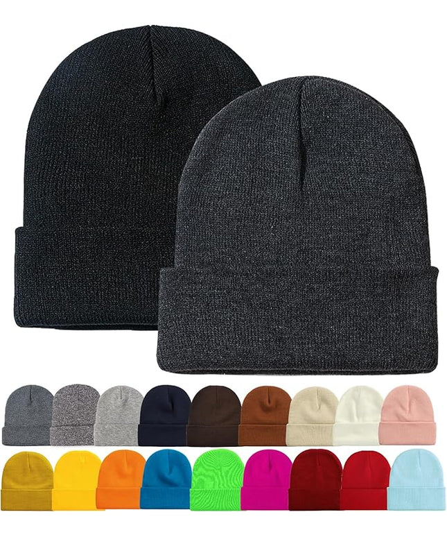 ZOORON 1&2 Pack Beanie for Men Women Slouchy Beanie Hats Winter Knit Caps Soft Ski Hat Unisex