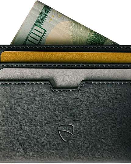 Vaultskin MOORGATE Slim Card Holder - Minimalist Leather Wallet, RFID Blocking Sleeve, Fits Front Pocket, for Men and Women