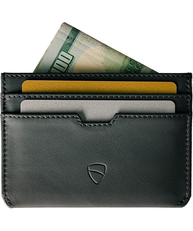 Vaultskin MOORGATE Slim Card Holder - Minimalist Leather Wallet, RFID Blocking Sleeve, Fits Front Pocket, for Men and Women
