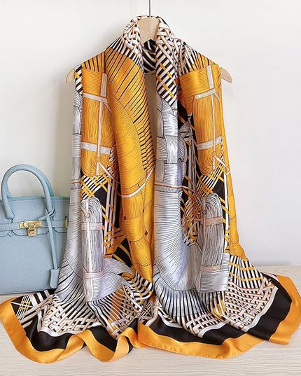 Fashion Scarves Scarf 100% Silk Feeling Scarf Silk Like Scarves Long Lightweight Sunscreen Shawls for Women