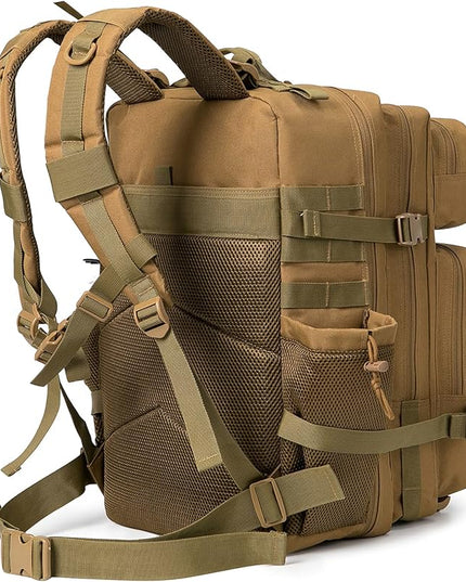 QT&QY 25L/45L Military Tactical Backpack For Men Molle Daypack 3 Day Bug Out Bag Hiking Rucksack With Bottle Holder