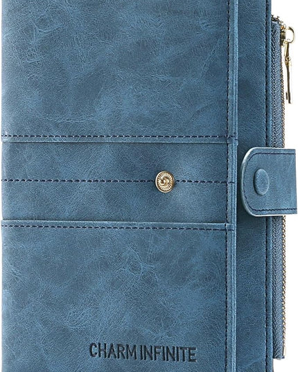 RFID Blocking Leather Passport Wallet Cover Case with Pen and Card Slots Travel Wallet for Women/Men Travel Must Haves Accessories