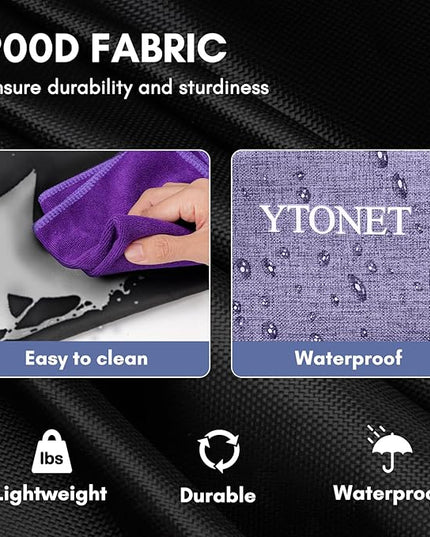 Ytonet Cleaning Caddy, Wearable Cleaning Supplies Organizer with 4 Foldable Dividers, Large Cleaning Caddy for Cleaning Supplies with Handle and Shoulder Straps, Cleaning Bags for Housekeepers, Purple