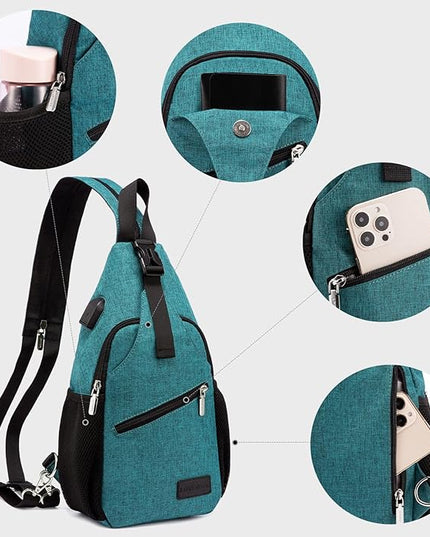 LOVEVOOK Sling Bag for Women Casual Daypack Nylon Crossbody Sling Backpack Travel Shoulder Bag Hiking Daypack